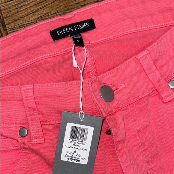 Eileen Fisher Women's Skinny Ankle Coral Jeans size 6 NWT - Picture 4 of 7